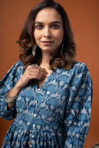 Image for Kusvaa Dr081 Yashvika Handblock Cotton A Line Dress Featured