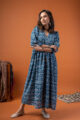 Image for Kusvaa Dr081 Yashvika Handblock Cotton A Line Dress Side