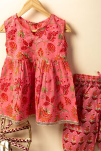 Image for Kusvaa Grw075 Prakriti Cotton Girls Kurta Pant Set Pocket New