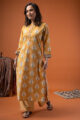 Image for Kusvaa Wkr261 Amirah Cotton Handblock Print Kurta Pocket