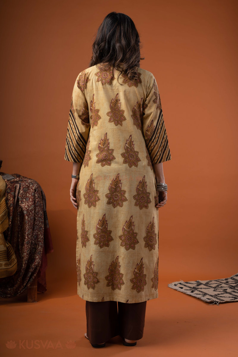 Image for Kusvaa Wkr262 Saroya Cotton Handblock Print Kurta Back