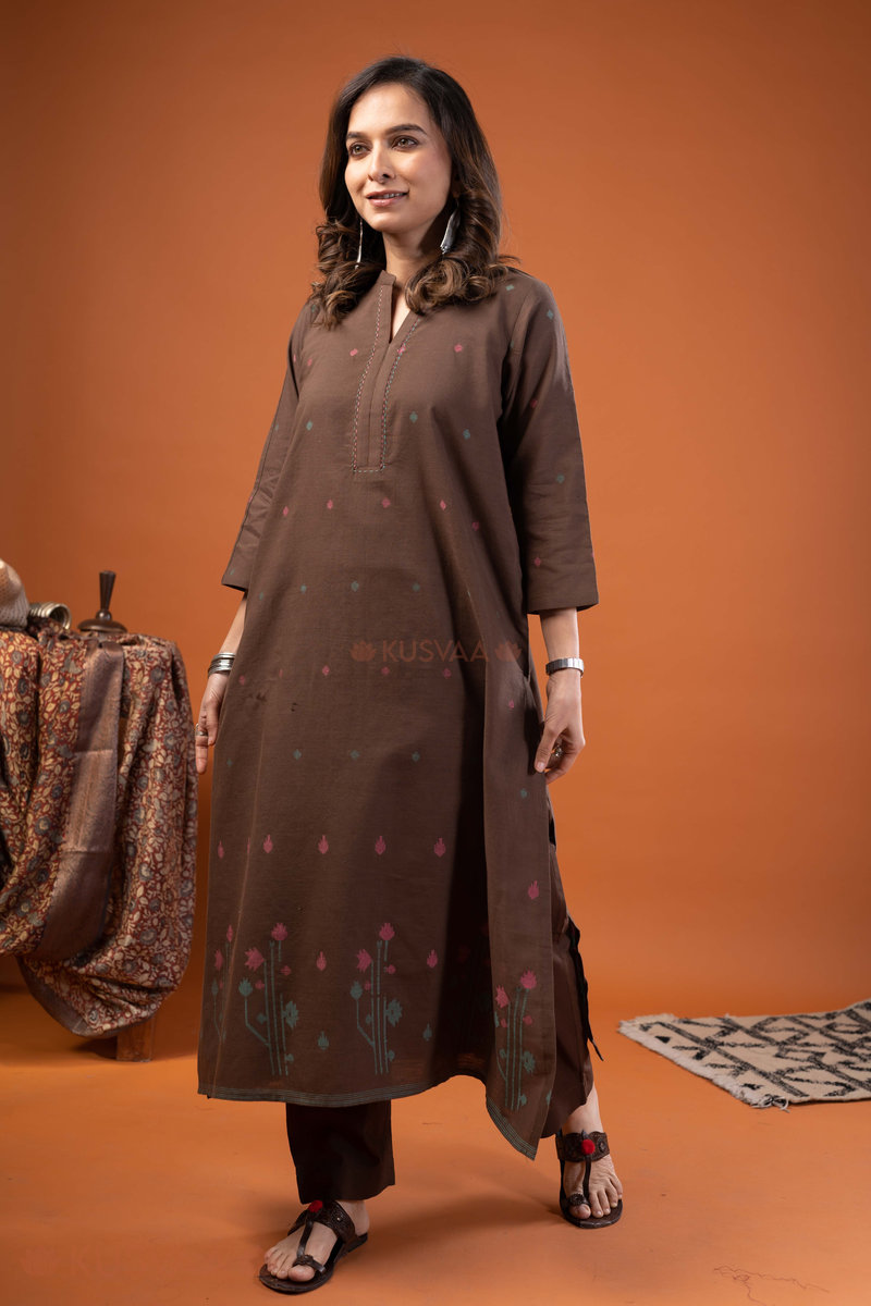 Image for Kusvaa Wkr264 Akshani Handloom Cotton Kurta Pocket