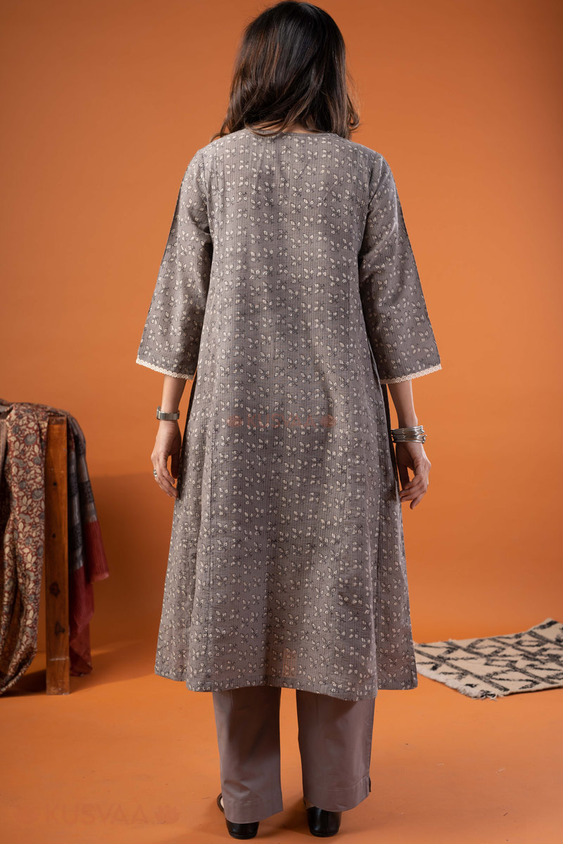 Image for Kusvaa Wkr265 Srihan Cotton A Line Kurta Back