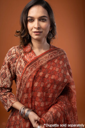 Image for Kusvaa Wkr266 Vyara Cotton Handblock Print Kurta Featured