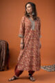 Image for Kusvaa Wkr267 Vagmita Cotton Handblock Print Kurta Pocket