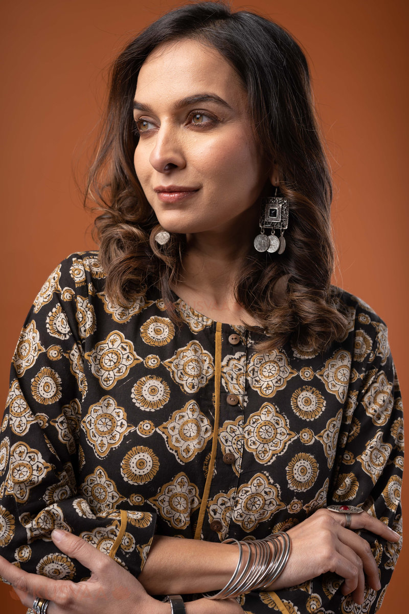 Image for Kusvaa Wkr269 Rhea Cotton Handblock Print Kurta Featured