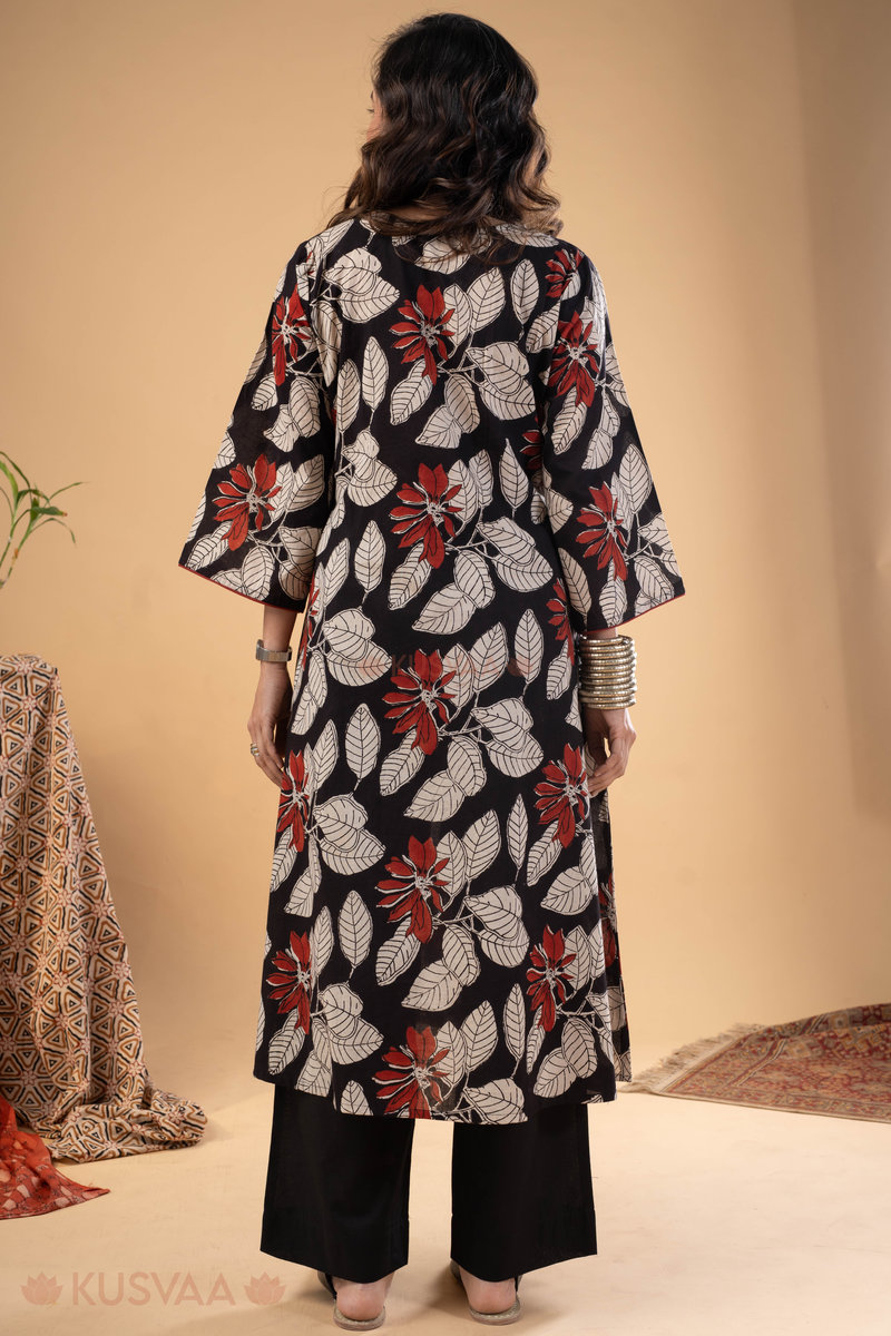 Image for Kusvaa Wkr272 Lushi Cotton Handblock Print Kurta Back