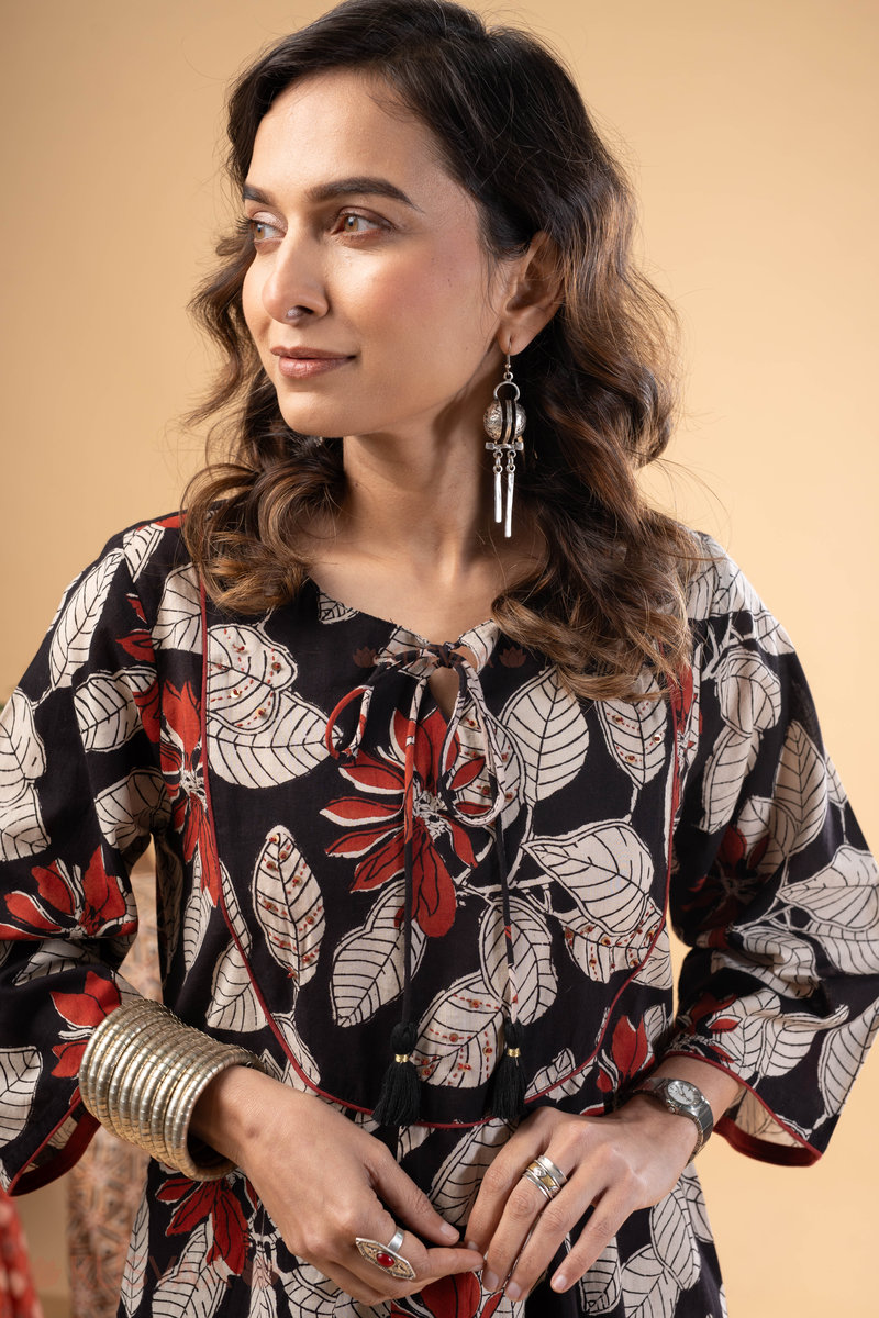 Image for Kusvaa Wkr272 Lushi Cotton Handblock Print Kurta Featured