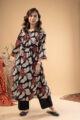 Image for Kusvaa Wkr272 Lushi Cotton Handblock Print Kurta Side