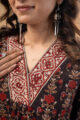 Image for Kusvaa Wkr273 Snigdha Cotton Handblock Print Kurta Closeup