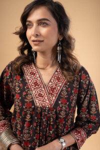Image for Kusvaa Wkr273 Snigdha Cotton Handblock Print Kurta Featured