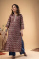 Image for Kusvaa Wkr275 Shrishti Cotton Handblock Print Kurta Front