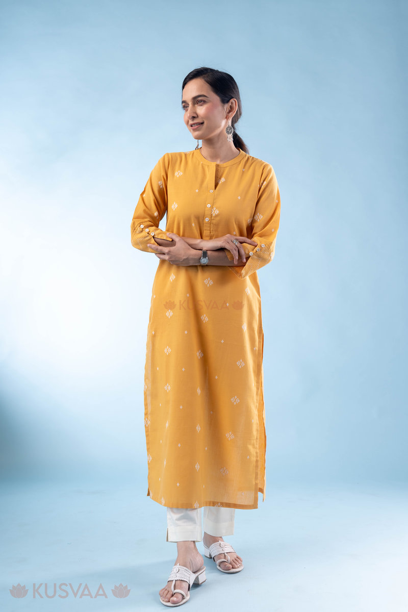 Image for Kusvaa Wkr276 Vyapti Handloom Cotton Kurta Pocket