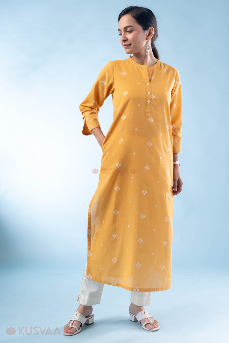 Image for Kusvaa Wkr276 Vyapti Handloom Cotton Kurta Side
