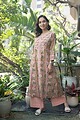 Image for Kusvaa Wkr292 Manyuta Cotton Handblock Print Kurta Closeup