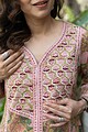 Image for Kusvaa Wkr292 Manyuta Cotton Handblock Print Kurta Closeup 2