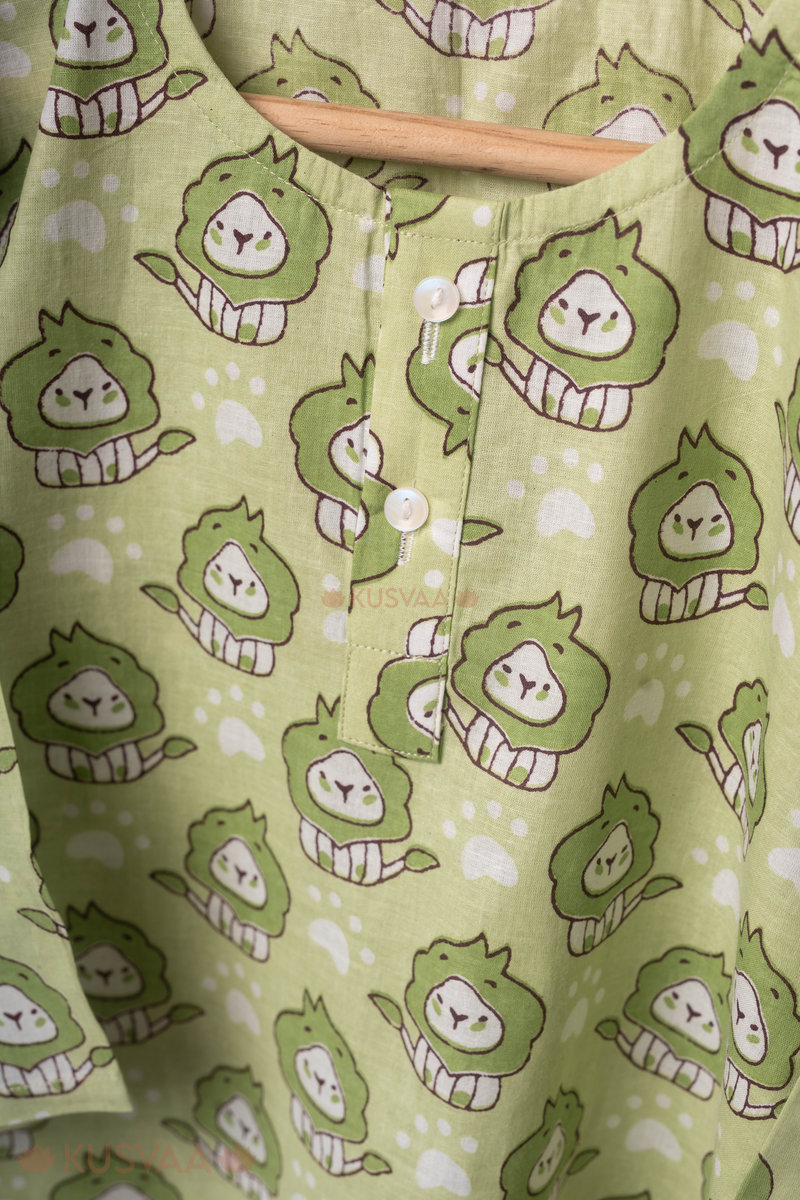 Image for Kusvaa Byw070 Dhruveer Cotton Kids Lounge Wear Closeup