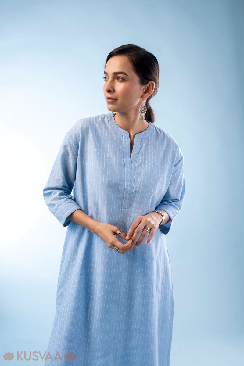 Image for Kusvaa Cood132 Sulakshana Cotton Kurta Pant Set Front 2