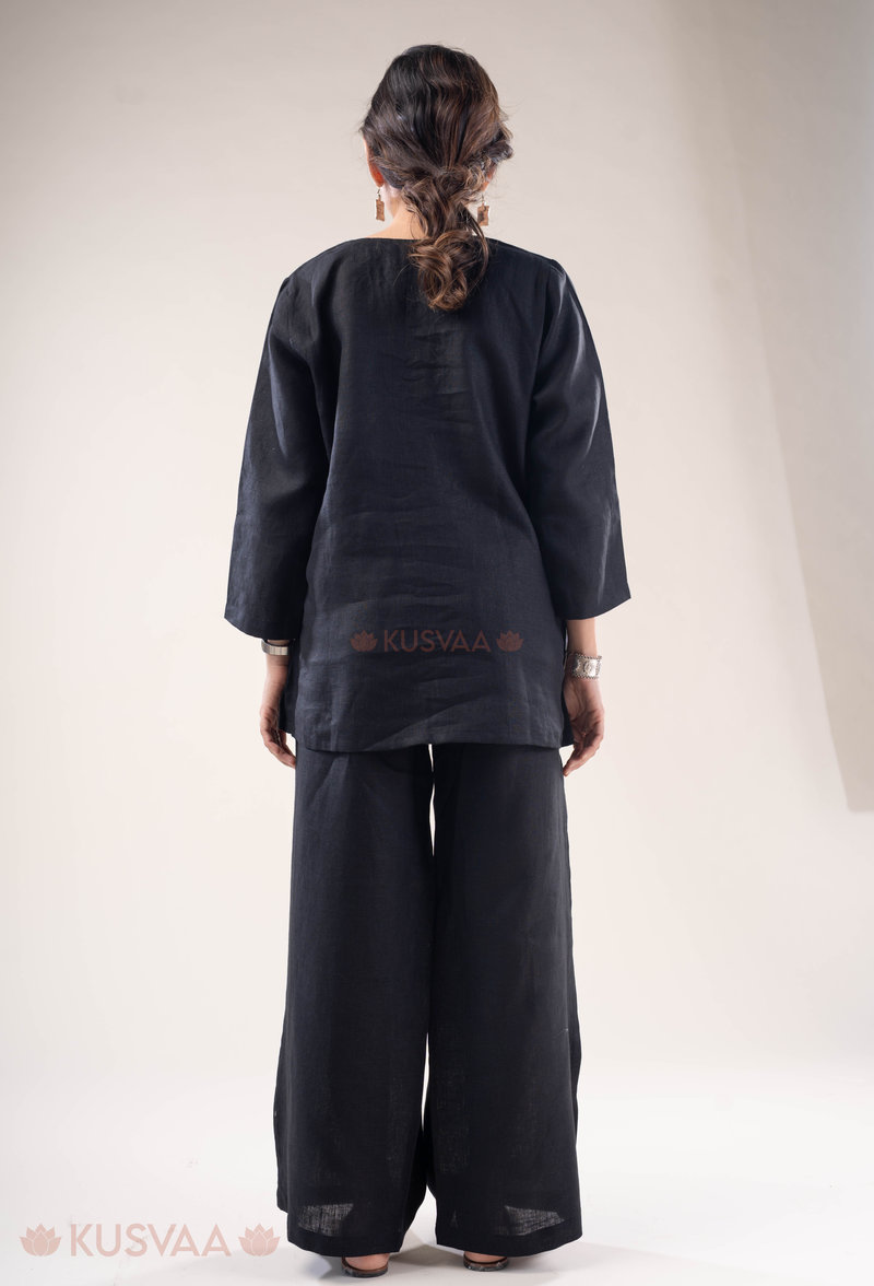 Image for Kusvaa Cood134 Anvidi Linen Kurta Pant Set Pocket