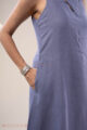 Image for Kusvaa Dr082 Hridami Linen A Line Dress Closeup 2