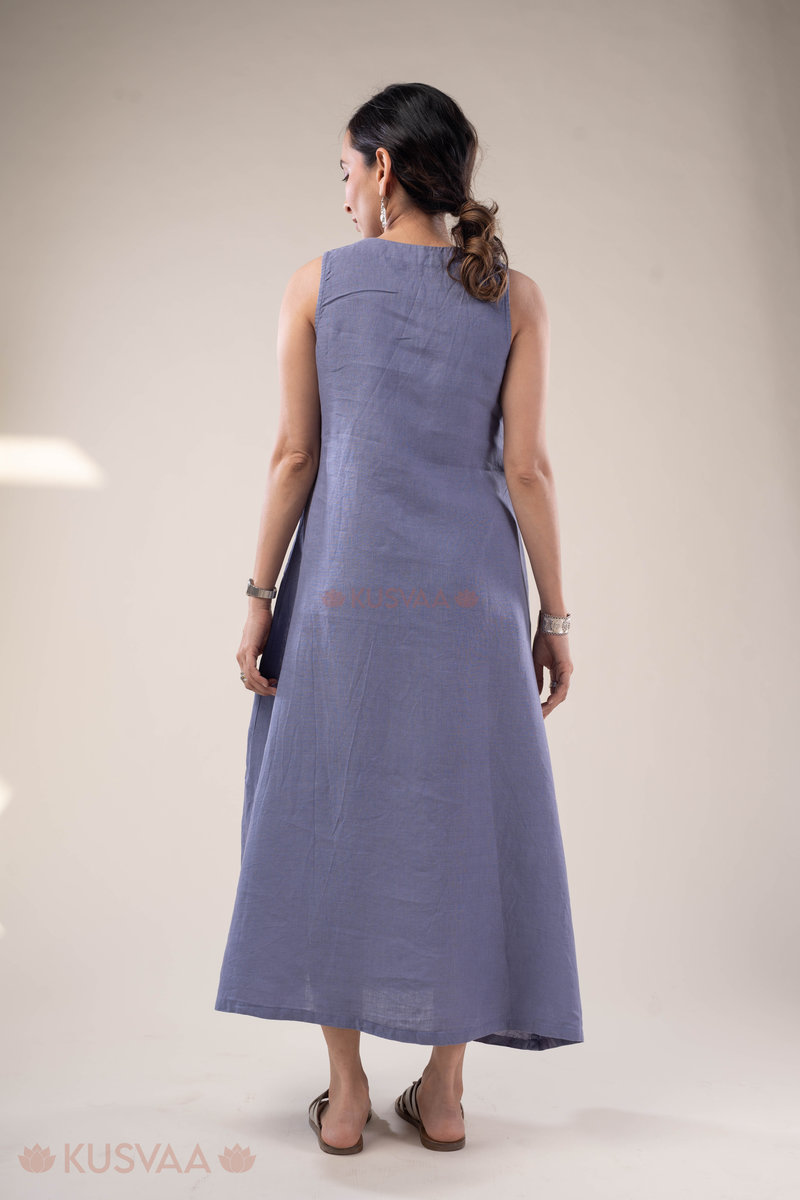 Image for Kusvaa Dr082 Hridami Linen A Line Dress Sitting