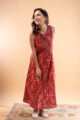Image for Kusvaa Dr083 Yashi Handblock Cotton A Line Dress Closeup 2