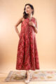 Image for Kusvaa Dr083 Yashi Handblock Cotton A Line Dress Pocket