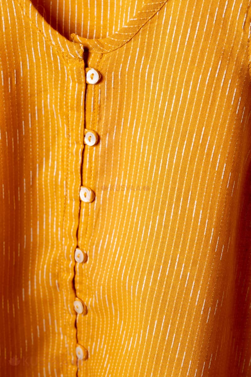 Image for Kusvaa Grw111 Trushna Handloom Cotton Girls Top Short Set Closeup 2