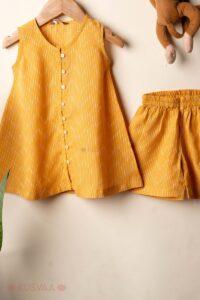 Image for Kusvaa Grw111 Trushna Handloom Cotton Girls Top Short Set Featured