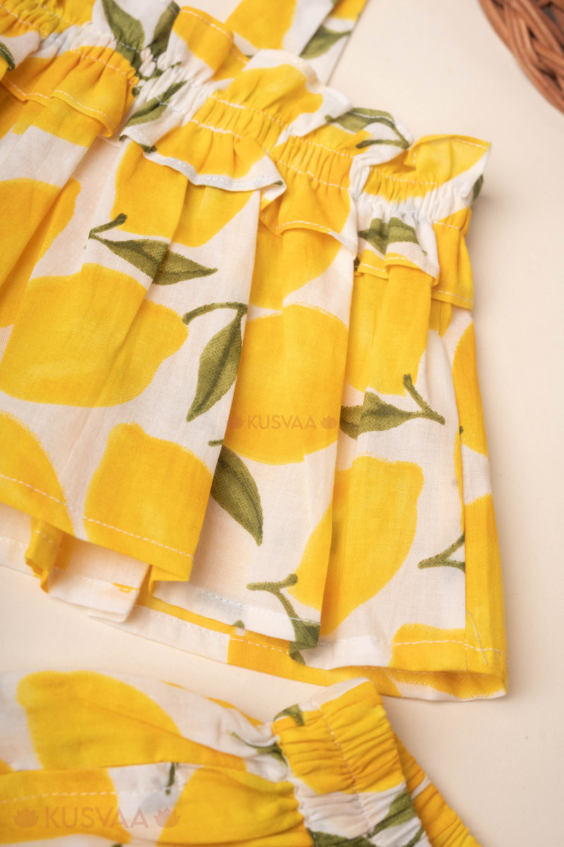 Image for Kusvaa Grw116 Vihana Cotton Girls Top Short Set Closeup