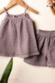 Image for Kusvaa Grw117 Badarika Schiffli Cotton Girls Top Short Set Side New