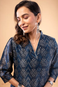 Image for Kusvaa Wkr278 Shravya Chanderi Straight Kurta Featured New
