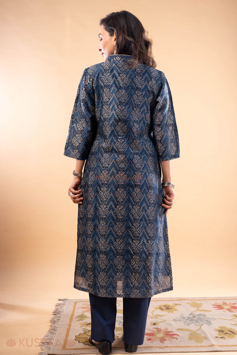 Image for Kusvaa Wkr278 Shravya Chanderi Straight Kurta Sitting New