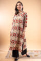 Image for Kusvaa Wkr279 Sharvani Cotton Handblock Print Kurta Side