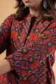Image for Kusvaa Wkr280 Ridanshi Cotton Handblock Print Kurta Closeup 2