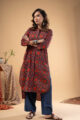 Image for Kusvaa Wkr280 Ridanshi Cotton Handblock Print Kurta Sitting