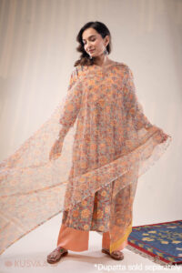 Image for Kusvaa Wkr282 Joya Cotton Handblock Print Kurta Front