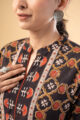 Image for Kusvaa Wkr283 Sia Cotton Handblock Print Kurta Closeup
