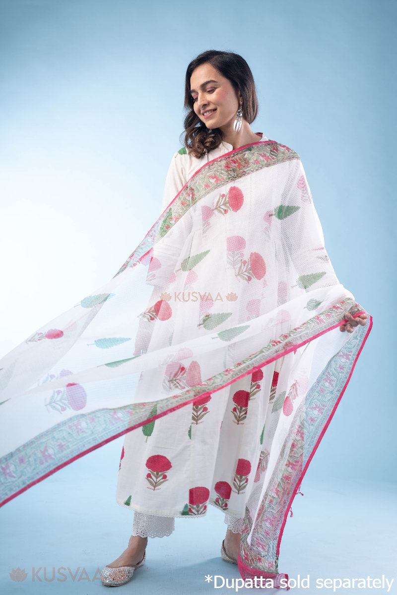 Image for Kusvaa Wkr286 Niralika A Line Cotton Kurta Front