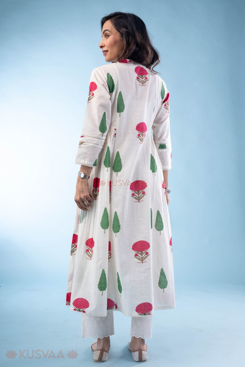 Image for Kusvaa Wkr286 Niralika A Line Cotton Kurta Pocket