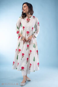 Image for Kusvaa Wkr286 Niralika A Line Cotton Kurta Sitting