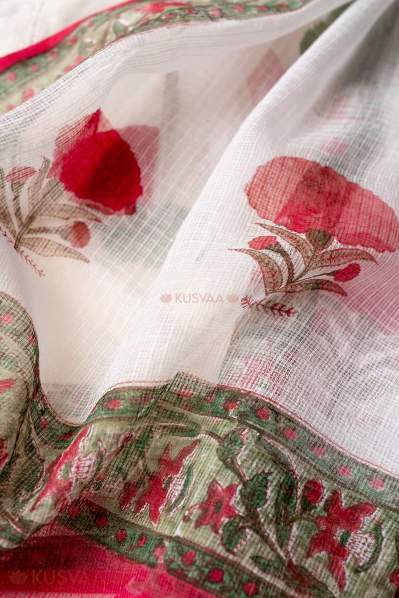 Image for Kusvaa Wkr286dup Niralika Cotton Screen Print Kota Doriya Dupatta Front