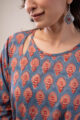 Image for Kusvaa Wkr288 Gunjan Handblock Cotton A Line Dress Closeup 2