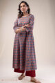 Image for Kusvaa Wkr288 Gunjan Handblock Cotton A Line Dress Side