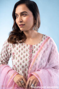 Image for Kusvaa Wkr289 Nilakhi Handblock Print Cotton Kurta Featured