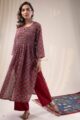 Image for Kusvaa Wkr293 Likha Handblock Print Cotton Kurta Front
