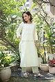Image for Kusvaa Wkr311 Ayurda Cotton Chikankari Kurta Side