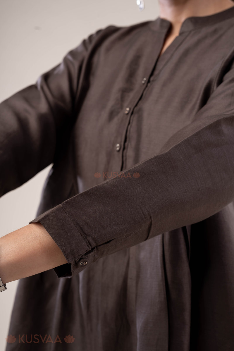 Image for Kusvaa Cood137 Sumedha Linen Satin Co Ord Set Closeup 2