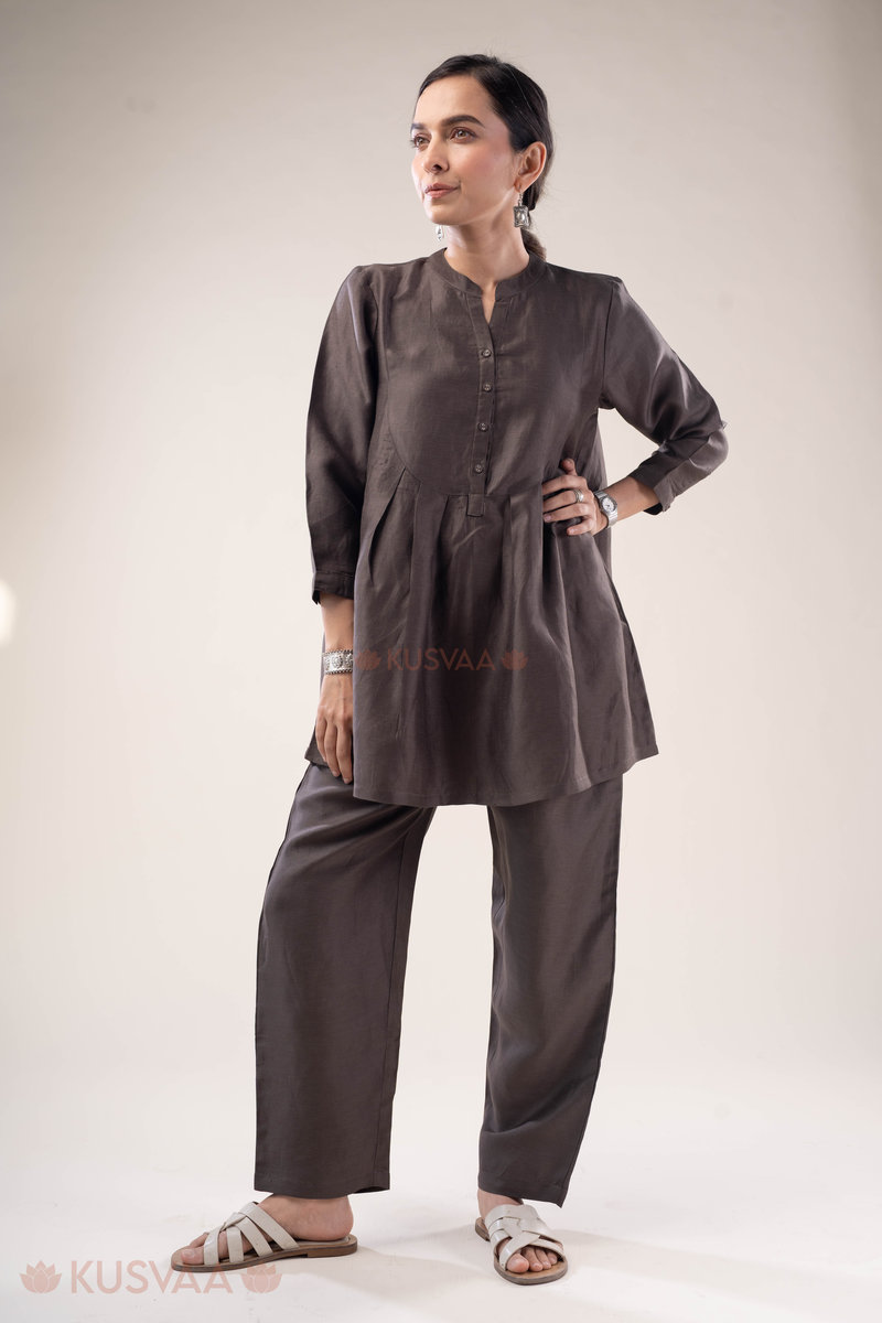 Image for Kusvaa Cood137 Sumedha Linen Satin Co Ord Set Pocket