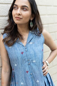 Image for Kusvaa Dr088 Ishudhi Handloom Cotton A Line Dress Featured